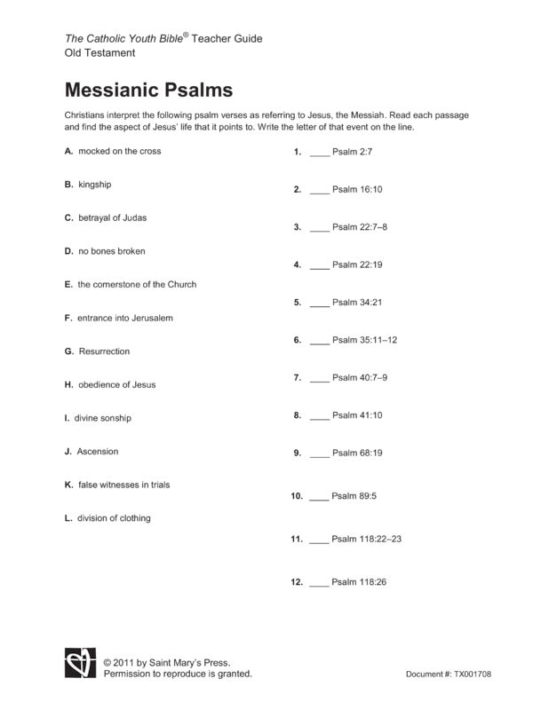 Messianic Psalms Saint Mary's Press