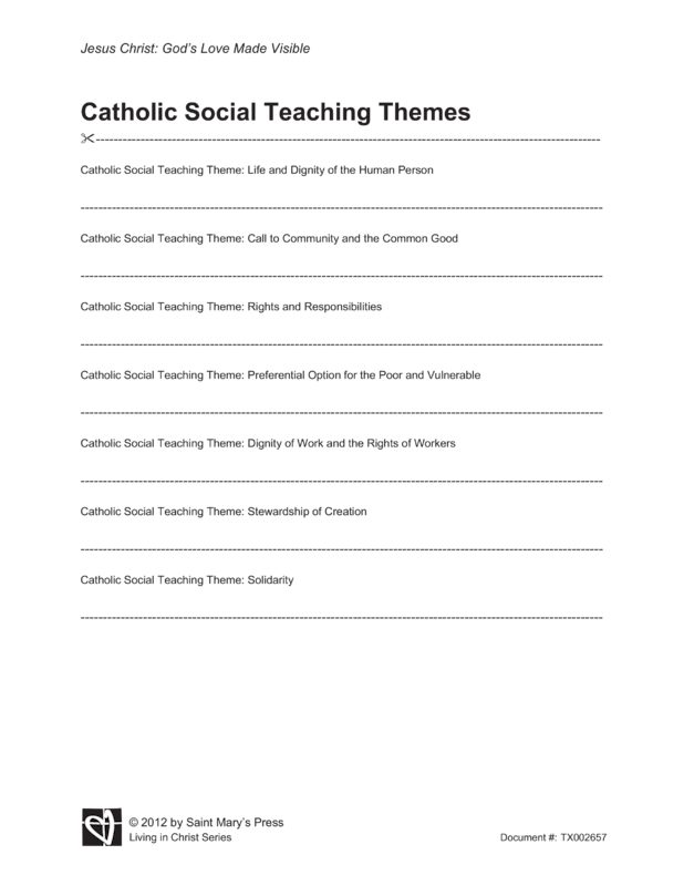 Catholic Social Teaching Themes | Saint Mary's Press