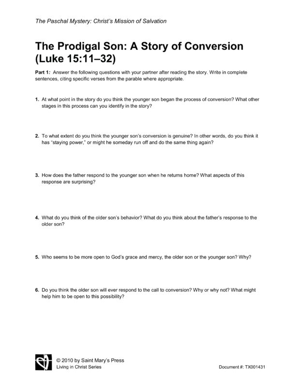 The Prodigal Son A Story of Conversion Saint Mary's Press