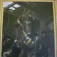 Painting of the Persecution at Tyburn in the Pinacoteca at the Vatican Museum in Rome, Italy