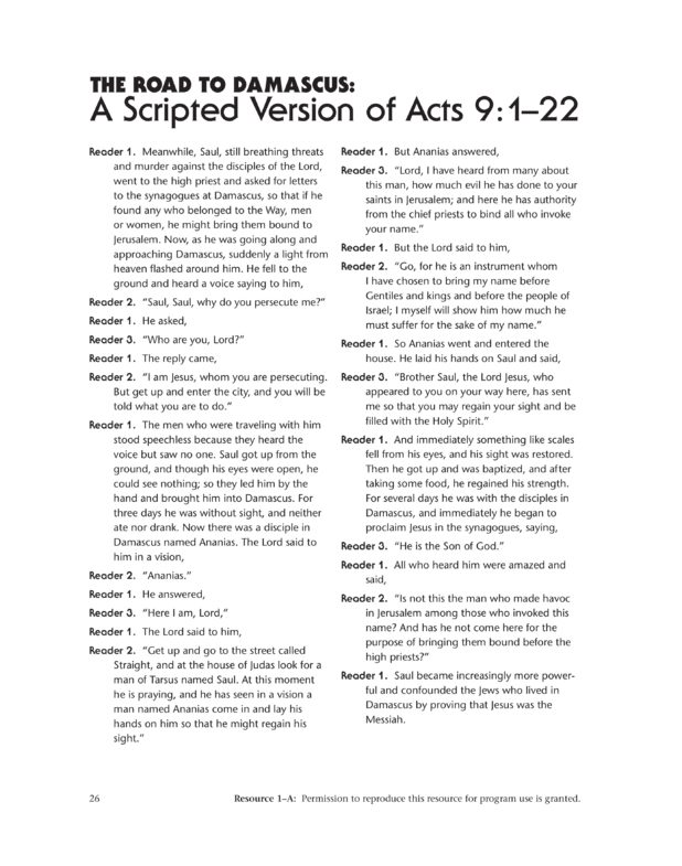 The Road to Damascus: A Scripted Version of Acts 9:1-22 | Saint Mary's