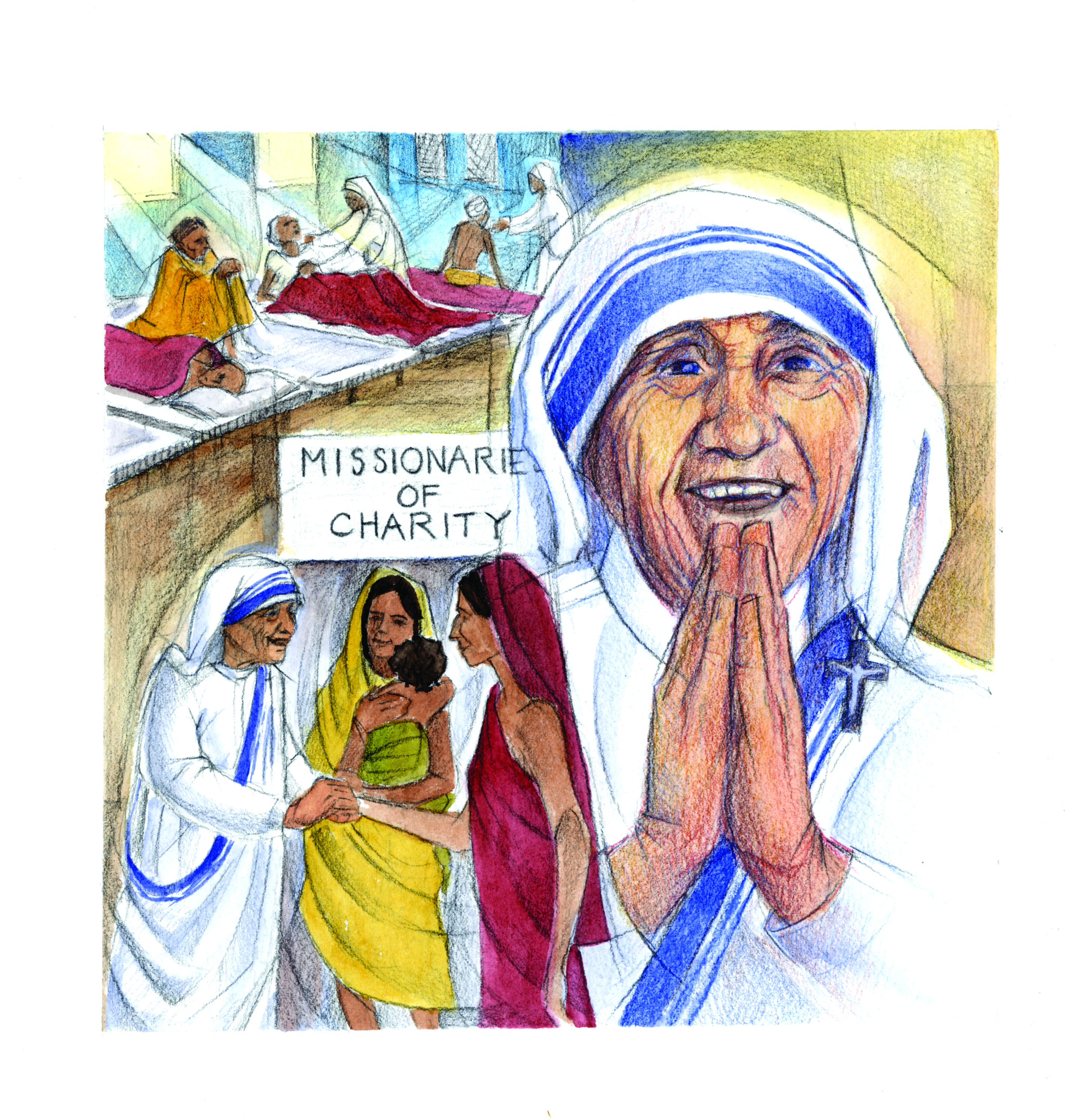 Mother Teresa Drawing by Madelyn Mershon - Fine Art America-saigonsouth.com.vn