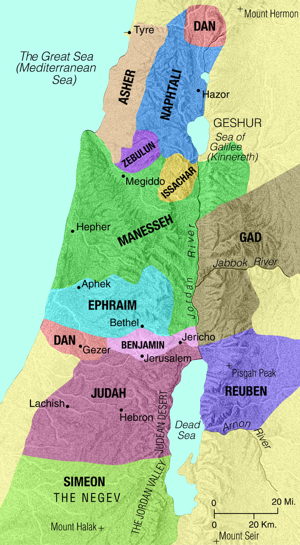 10 Tribes Of Israel Map