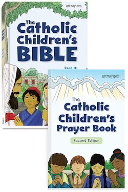 The Catholic Children’s Bible (hardcover) and The Catholic Children’s Prayer Book