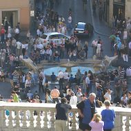 View from top of Spanish Steps in Rome, Italy