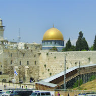 Wailing Wall, Temple Mount and Dome of the Rock in Jerusalem, Israel
