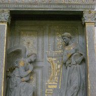 Donatello's Tabernacle, Cavalcanti Anunciation in Florence, Italy