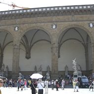 Loggia dei Lanzi Statues in Florence, Italy