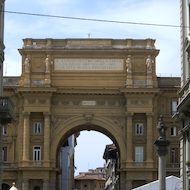 Arch in Piazza della Repubblica (Repubilc Square) in Florence, Italy