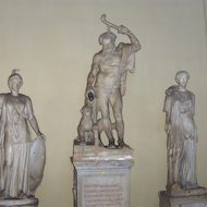Vatican Museum - Statues: Athena, Silenus with Panther, Hygieia