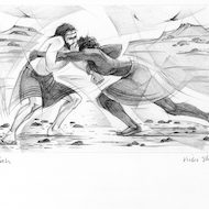 Obadiah Illustration - Men Wrestling